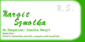 margit szmolka business card